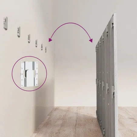 Tête de lit avec armoires sonoma gris Bois d'ingénierie