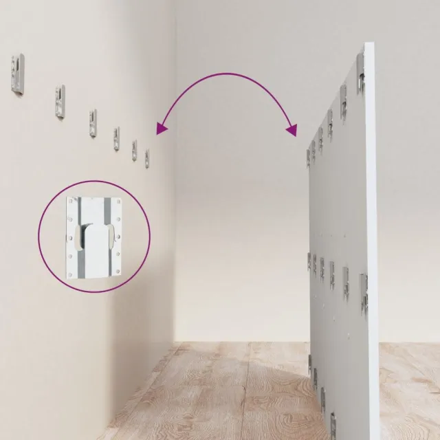 Tête de lit avec armoires Blanc Bois d’ingénierie