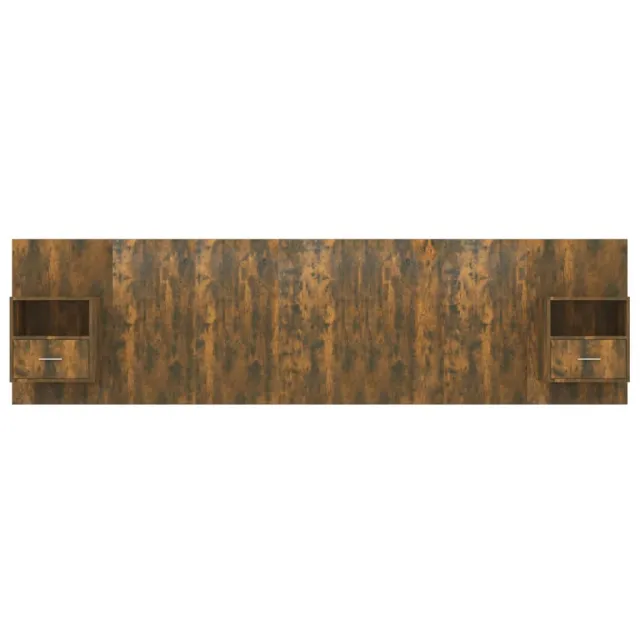 Tête de lit avec armoires Chêne fumé Bois d'ingénierie