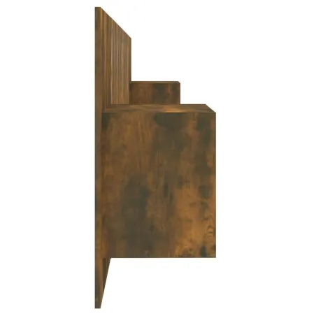 Tête de lit avec armoires Chêne fumé Bois d'ingénierie