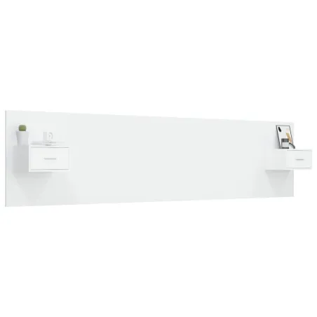 Tête de lit avec armoires Blanc Bois d’ingénierie