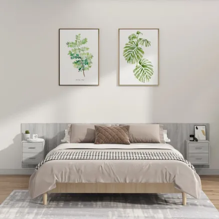 Tête de lit avec armoires sonoma gris Bois d'ingénierie