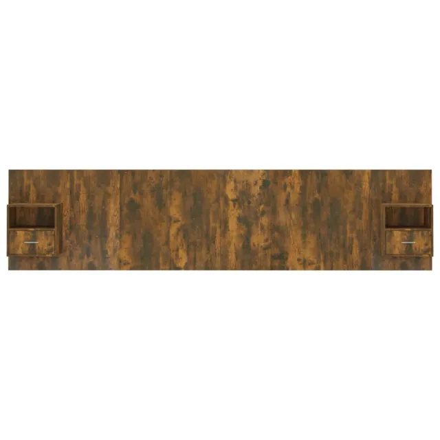 Tête de lit avec armoires Chêne fumé Bois d'ingénierie