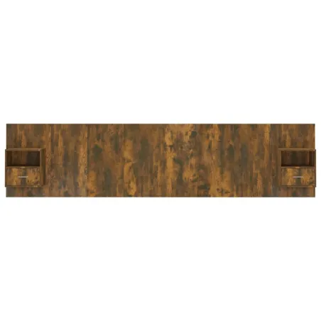 Tête de lit avec armoires Chêne fumé Bois d'ingénierie