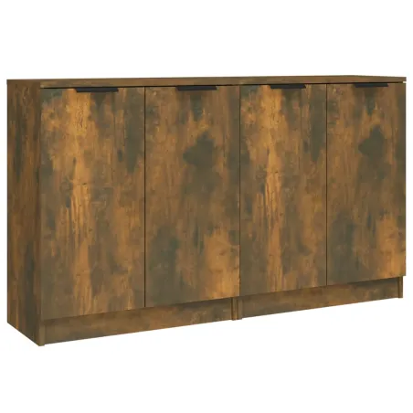 Buffets 2 pcs Chêne fumé 60x30x70 cm Bois d'ingénierie