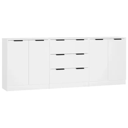 Buffets 3 pcs Blanc Bois d'ingénierie 2