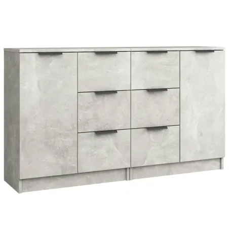 Buffets 2 pcs Gris béton 60x30x70 cm Bois d'ingénierie