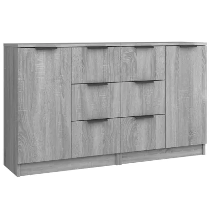 Buffets 2 pcs Sonoma gris 60x30x70 cm Bois d'ingénierie 2
