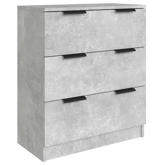 Buffets 3 pcs gris béton bois d'ingénierie