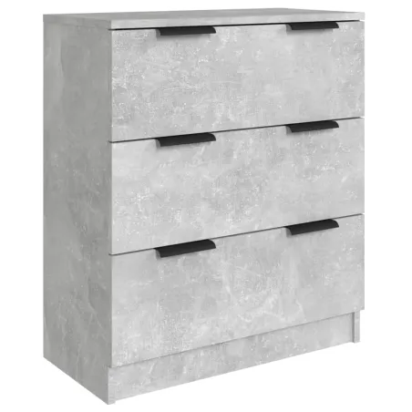 Buffets 3 pcs gris béton bois d'ingénierie