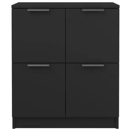 Buffets 2 pcs Noir 60x30x70 cm Bois d'ingénierie