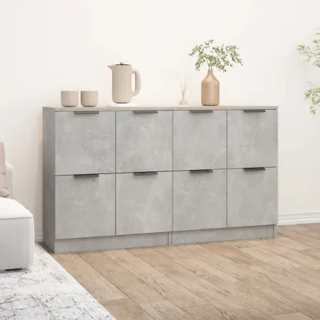 Buffets 2 pcs Gris béton 60x30x70 cm Bois d'ingénierie