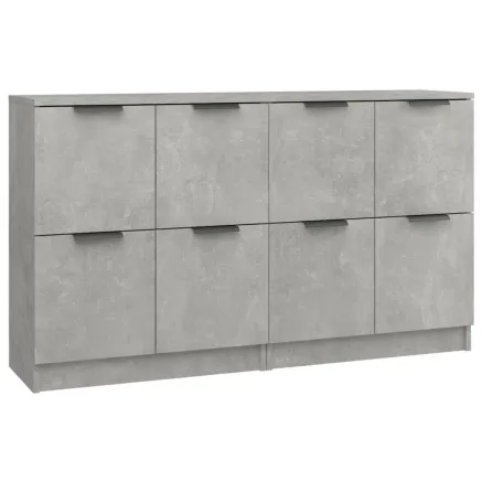 Buffets 2 pcs Gris béton 60x30x70 cm Bois d'ingénierie 2