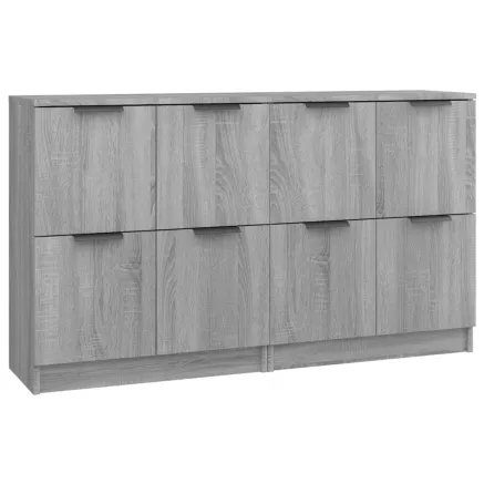 Buffets 2 pcs Sonoma gris 60x30x70 cm Bois d'ingénierie 2