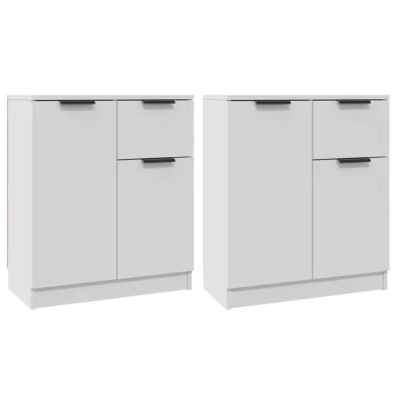 Buffets 2 pcs blanc 60x30x70 cm Bois d'ingénierie 2