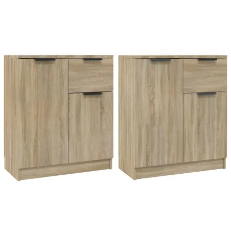 Buffets 2 pcs Chêne sonoma 60x30x70 cm Bois d'ingénierie