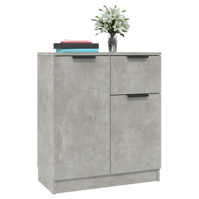 Buffets 2 pcs Gris béton 60x30x70 cm Bois d'ingénierie