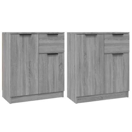 Buffets 2 pcs Sonoma gris 60x30x70 cm Bois d'ingénierie 2