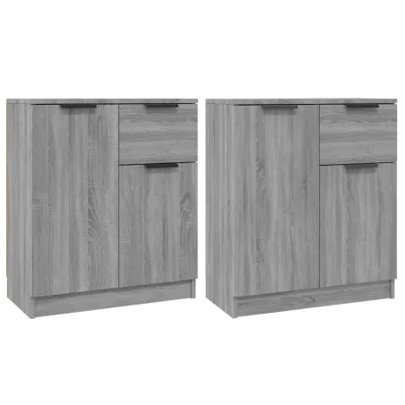 Buffets 2 pcs Sonoma gris 60x30x70 cm Bois d'ingénierie