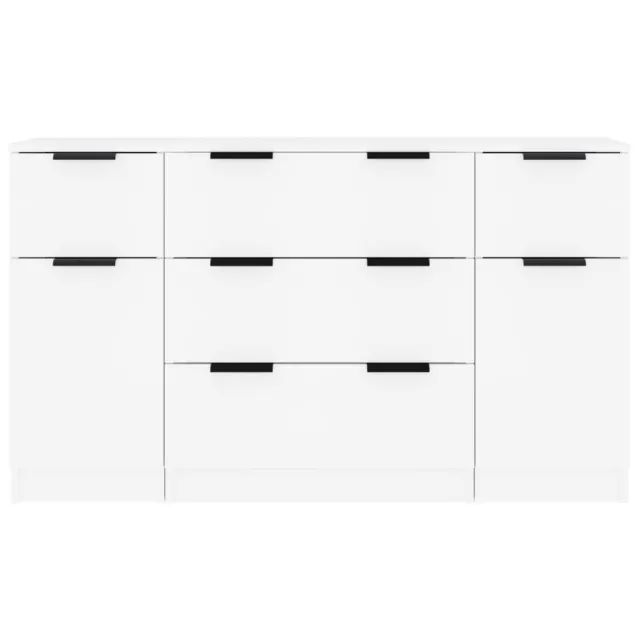 Buffets 3 pcs Blanc Bois d'ingénierie