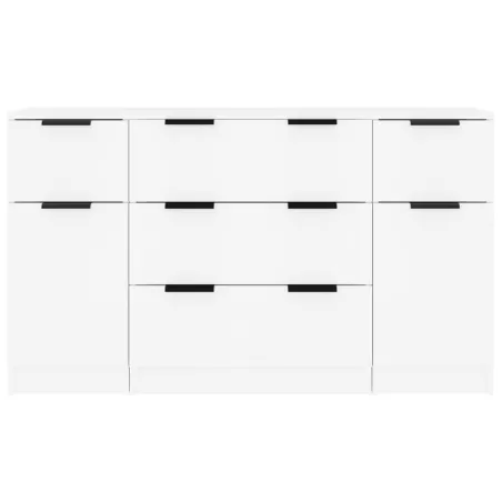 Buffets 3 pcs Blanc Bois d'ingénierie