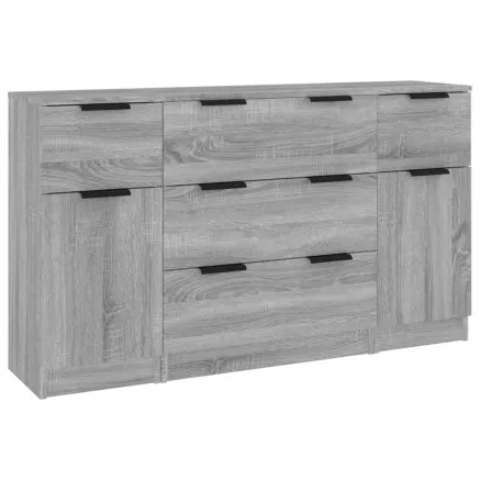 Ensemble de buffets 3 pcs Sonoma gris Bois d'ingénierie 2