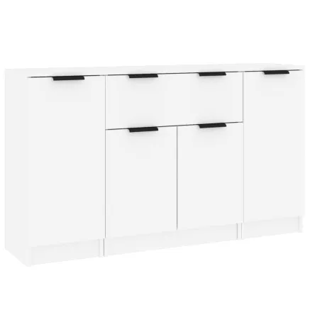 Buffets 3 pcs Blanc Bois d'ingénierie 2