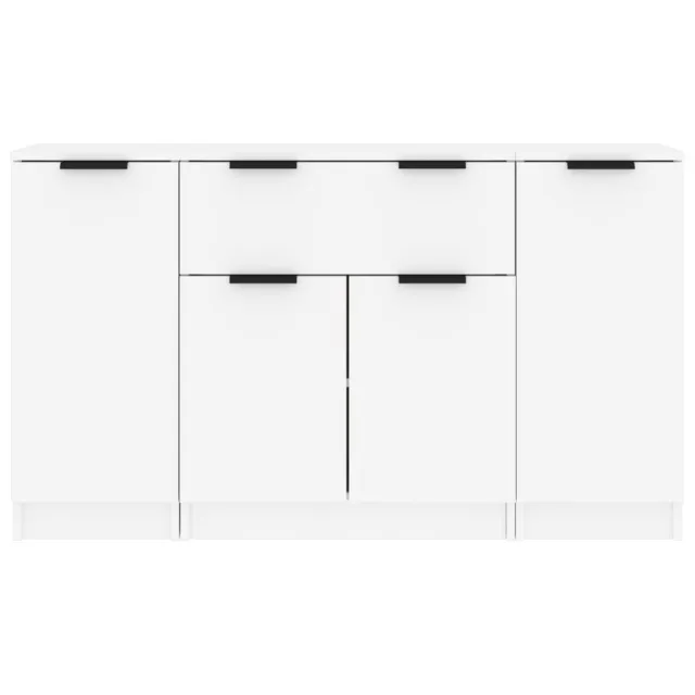 Buffets 3 pcs Blanc Bois d'ingénierie