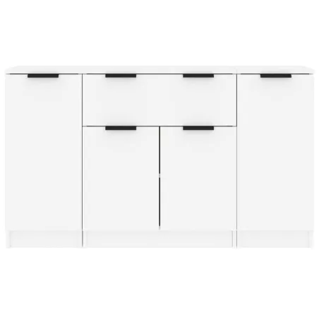 Buffets 3 pcs Blanc Bois d'ingénierie
