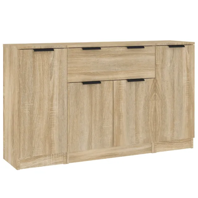 Buffets 3 pcs Chêne sonoma Bois d'ingénierie