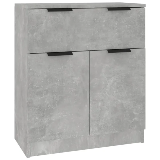 Buffets 3 pcs gris béton bois d'ingénierie
