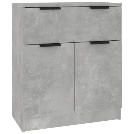 Buffets 3 pcs gris béton bois d'ingénierie