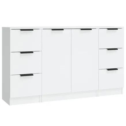 Buffets 3 pcs Blanc Bois d'ingénierie 2