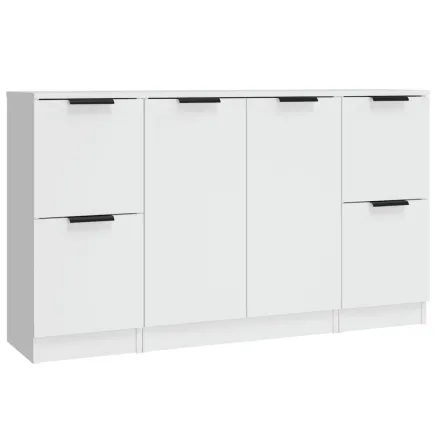 Buffets 3 pcs Blanc Bois d'ingénierie 2