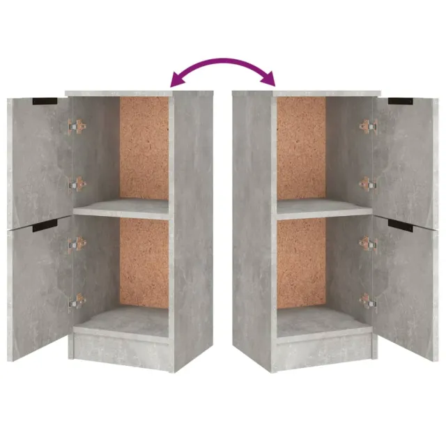 Buffets 3 pcs gris béton bois d'ingénierie