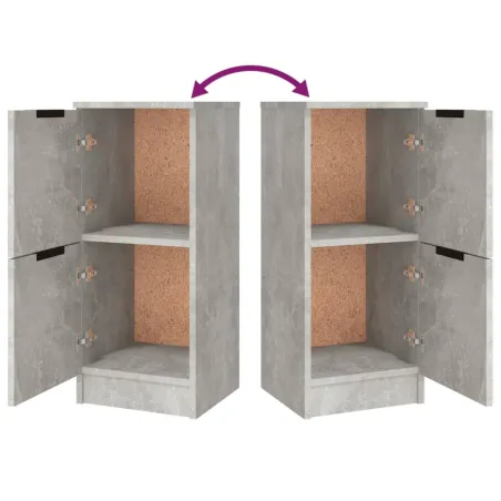 Buffets 3 pcs gris béton bois d'ingénierie