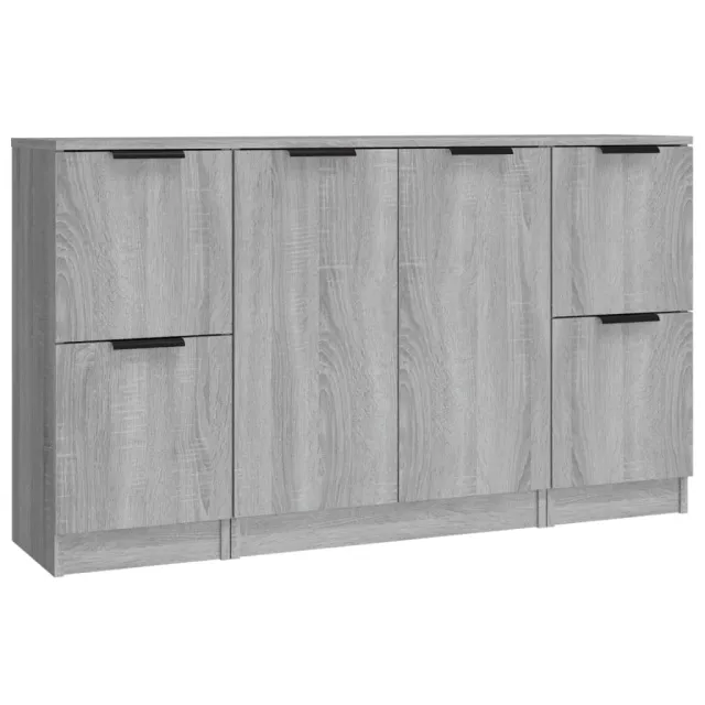 Buffets 3 pcs Sonoma gris Bois d'ingénierie