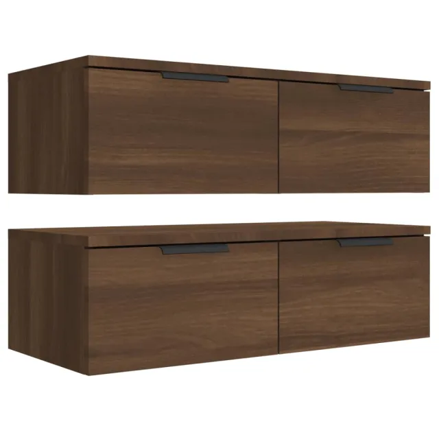 Armoires murales 2pcs Chêne marron 68x30x20cm Bois d'ingénierie
