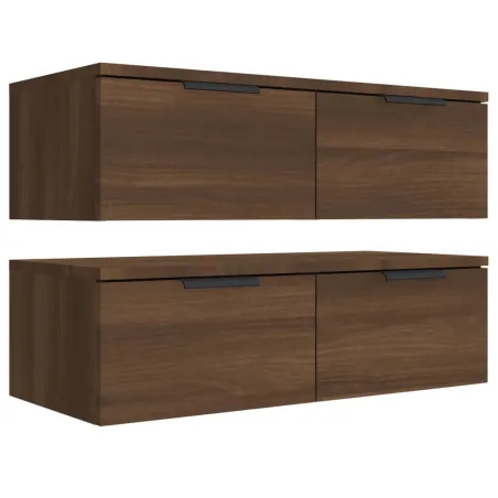 Armoires murales 2pcs Chêne marron 68x30x20cm Bois d'ingénierie