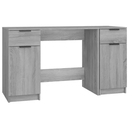 Bureau avec armoire latérale Sonoma gris Bois d'ingénierie
