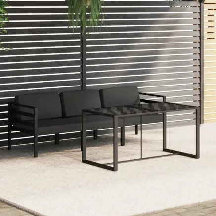 Salon de jardin 4 pcs avec coussins Aluminium Anthracite