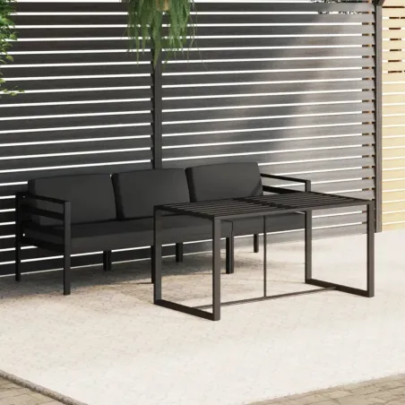 Salon de jardin 4 pcs avec coussins Aluminium Anthracite