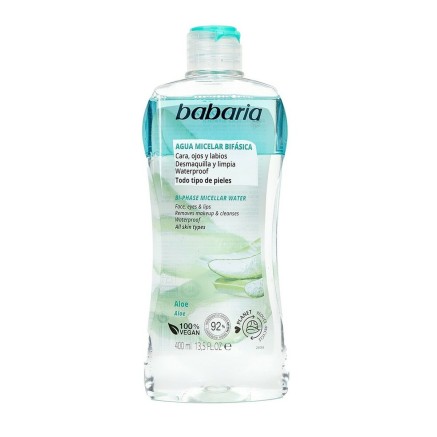 Démaquillant visage biphasé Babaria Eau micellaire Aloe Vera (400 ml