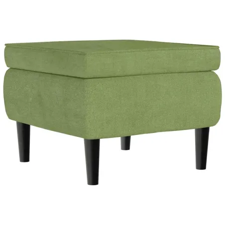 Fauteuil à oreilles avec tabouret vert clair velours