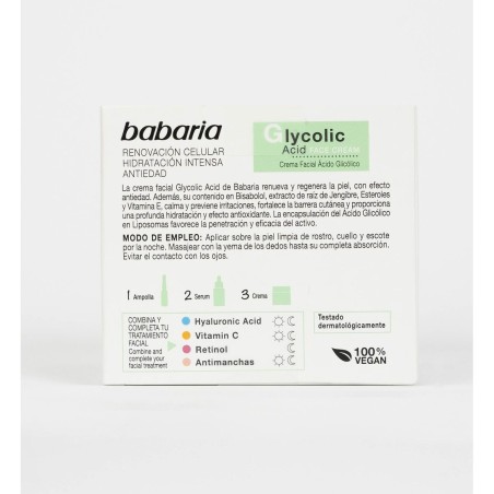 Regenerende Crème Babaria Glycolic Acid Glycolzuur 50 ml