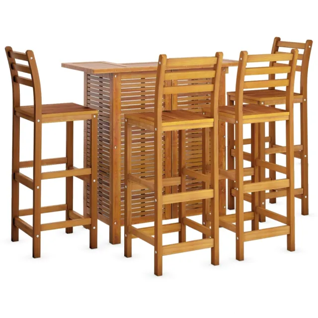 Ensemble de bar de jardin 5 pcs Bois d'acacia solide