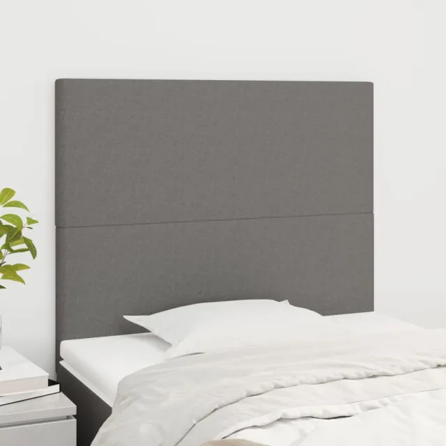 Tête de lit Gris foncé 90x5x118/128 cm Tissu