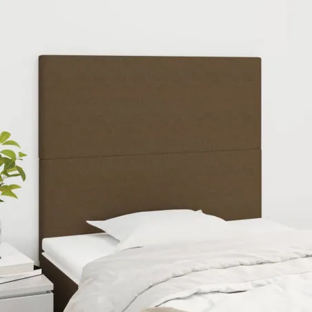 Tête de lit Marron foncé 90x5x118/128 cm Tissu