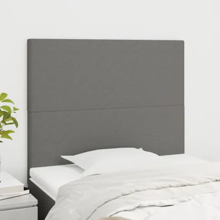 Tête de lit Gris foncé 100x5x118/128 cm Tissu
