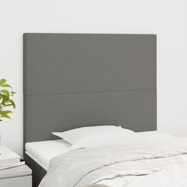 Tête de lit Gris foncé 100x5x118/128 cm Tissu
